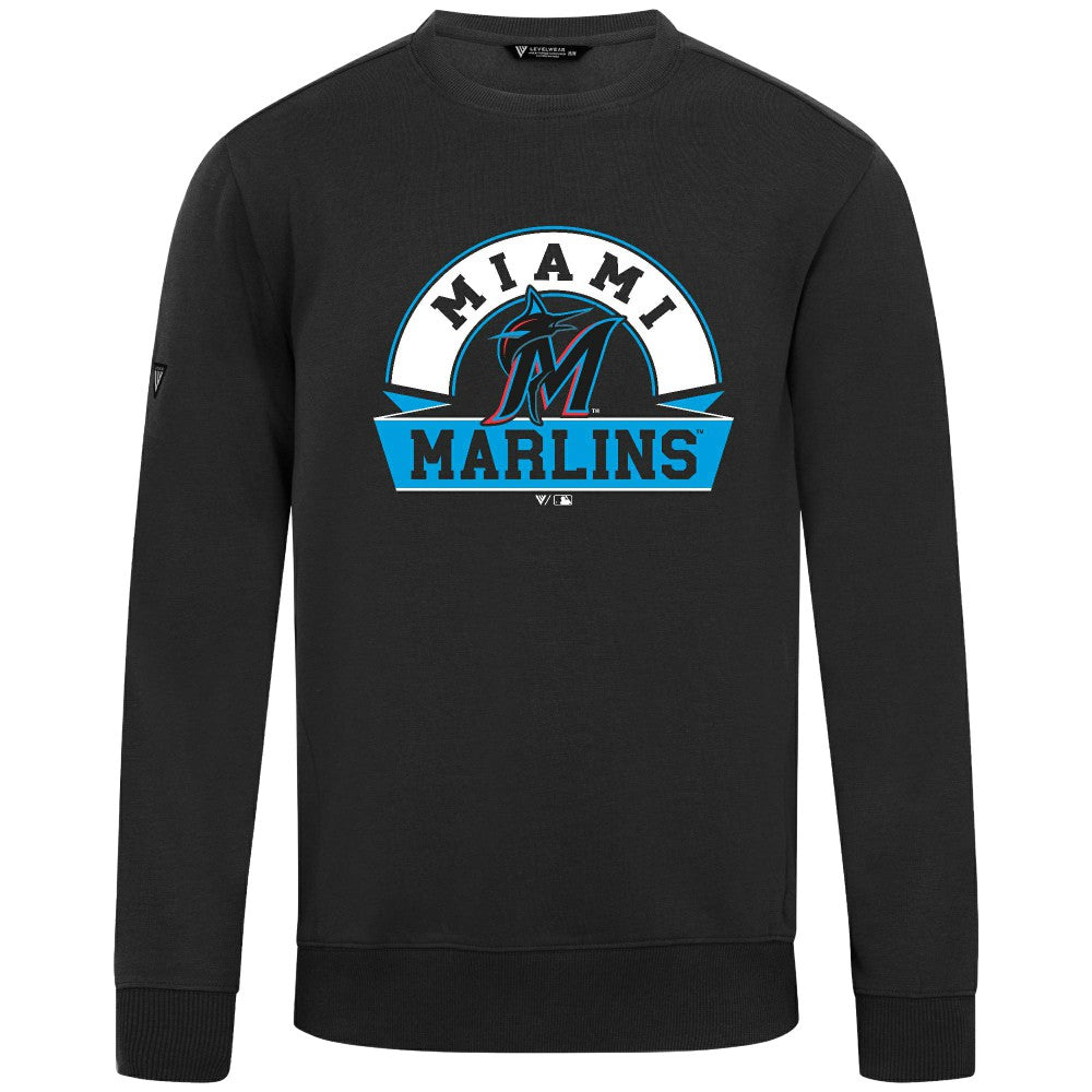 Miami Marlins Levelwear Zane Banner Arch Sweatshirt - Black - MLB Online