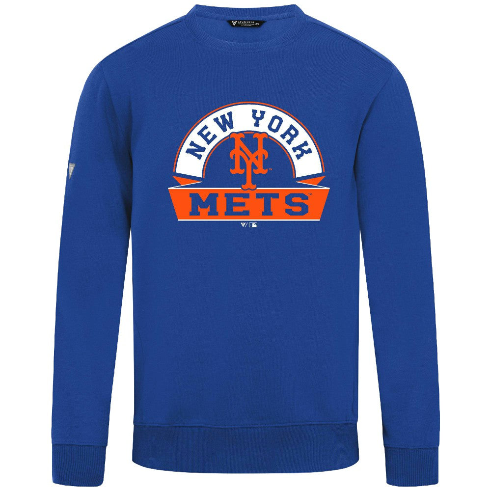 New York Mets Levelwear Zane Banner Arch Sweatshirt - Royal - MLB Online