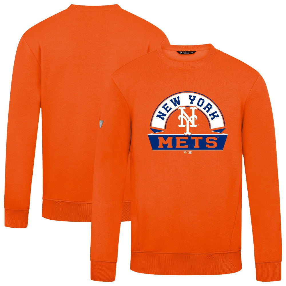 New York Mets Levelwear Zane Banner Arch Sweatshirt - Orange - MLB on Sale