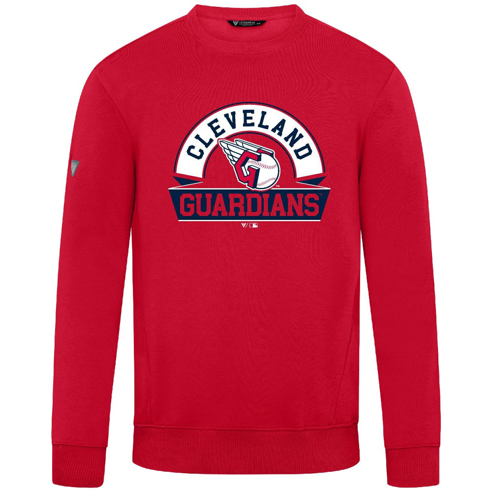Cleveland Guardians Levelwear Zane Banner Arch Sweatshirt - Red - MLB Discount