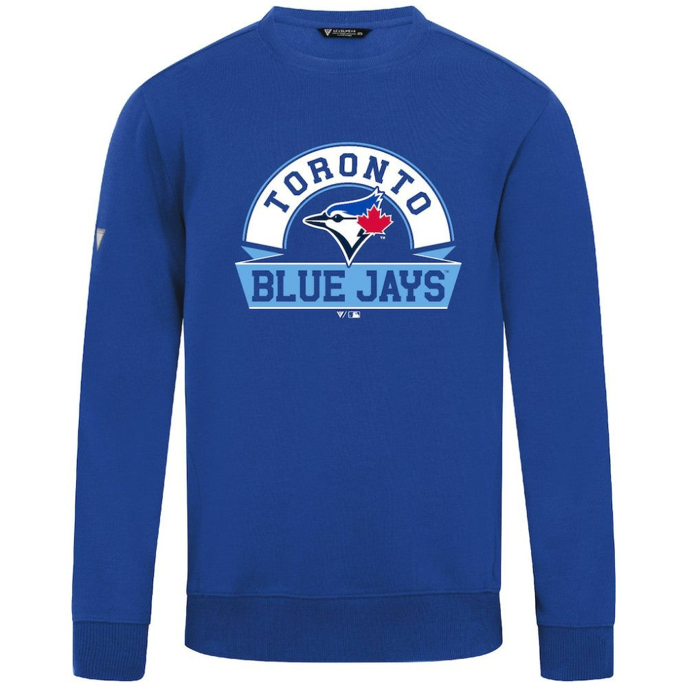 Toronto Blue Jays Levelwear Zane Banner Arch Sweatshirt - Royal - MLB Discount