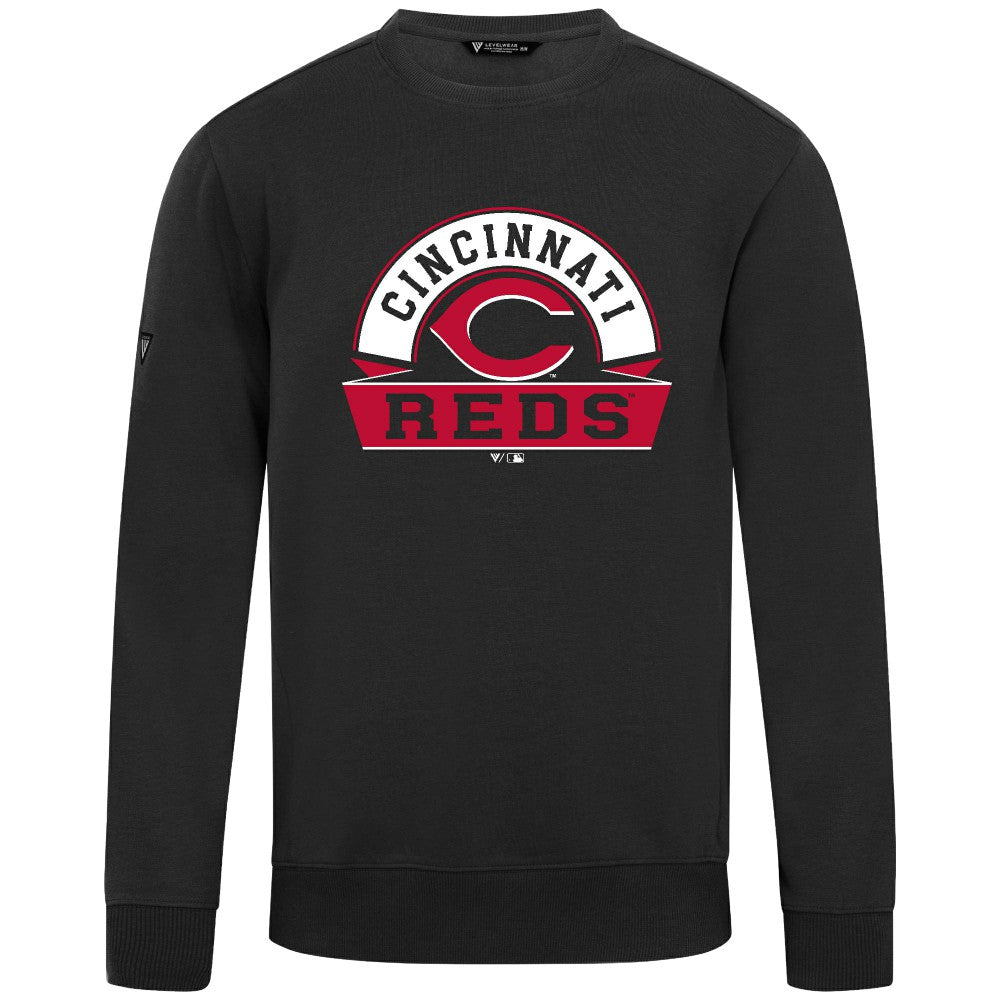Cincinnati Reds Levelwear Zane Banner Arch Sweatshirt - Black - MLB on Sale