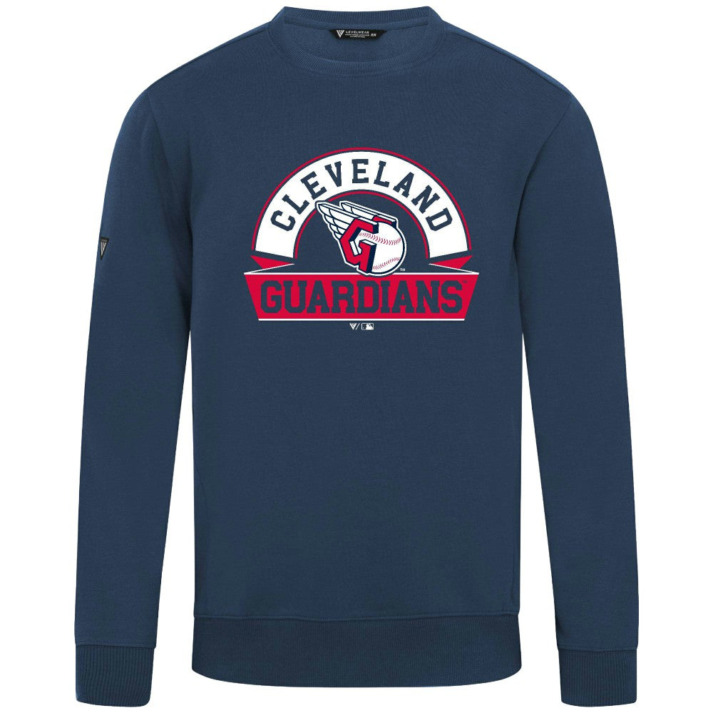Cleveland Guardians Levelwear Zane Banner Arch Sweatshirt - Navy - MLB Lifestyle