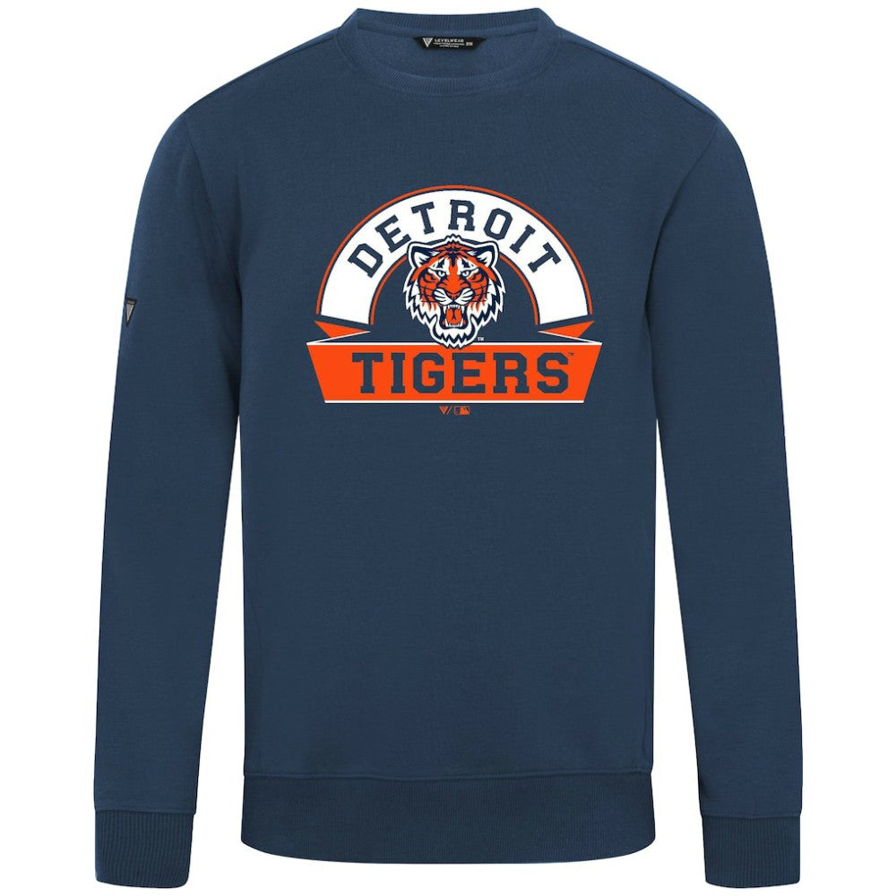 Detroit Tigers Levelwear Zane Banner Arch Sweatshirt - Navy - MLB Discount