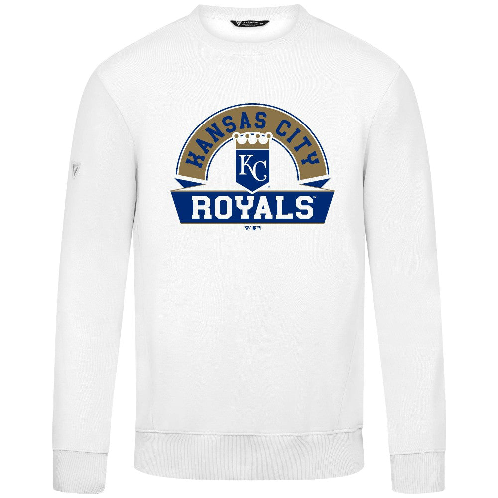 Kansas City Royals Levelwear Zane Banner Arch Sweatshirt - White - MLB on Sale