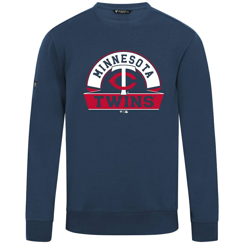 Minnesota Twins Levelwear Zane Banner Arch Sweatshirt - Navy - MLB on Sale