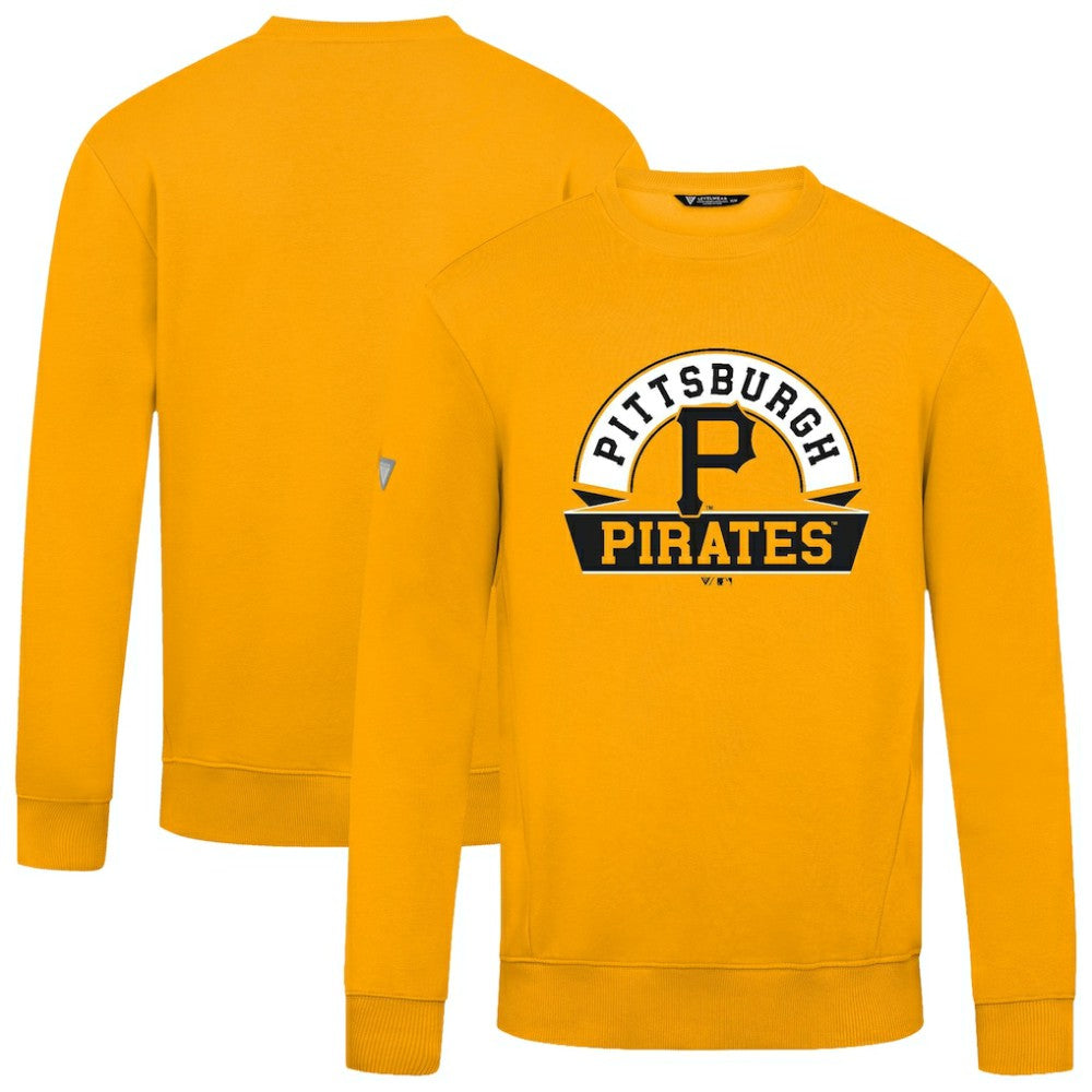 Pittsburgh Pirates Levelwear Zane Banner Arch Sweatshirt - Gold - MLB Sale