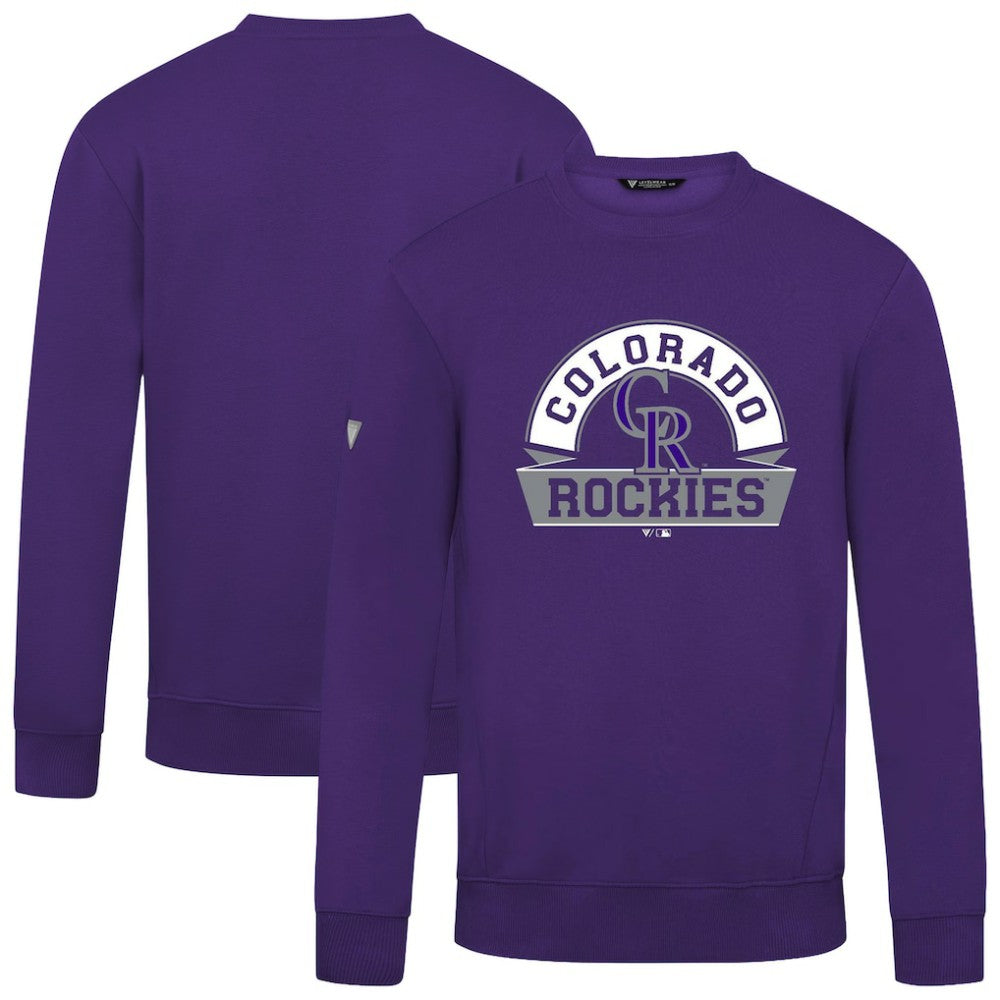 Colorado Rockies Levelwear Zane Banner Arch Sweatshirt - Purple - MLB Discount