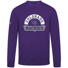 Colorado Rockies Levelwear Zane Banner Arch Sweatshirt - Purple - MLB Discount