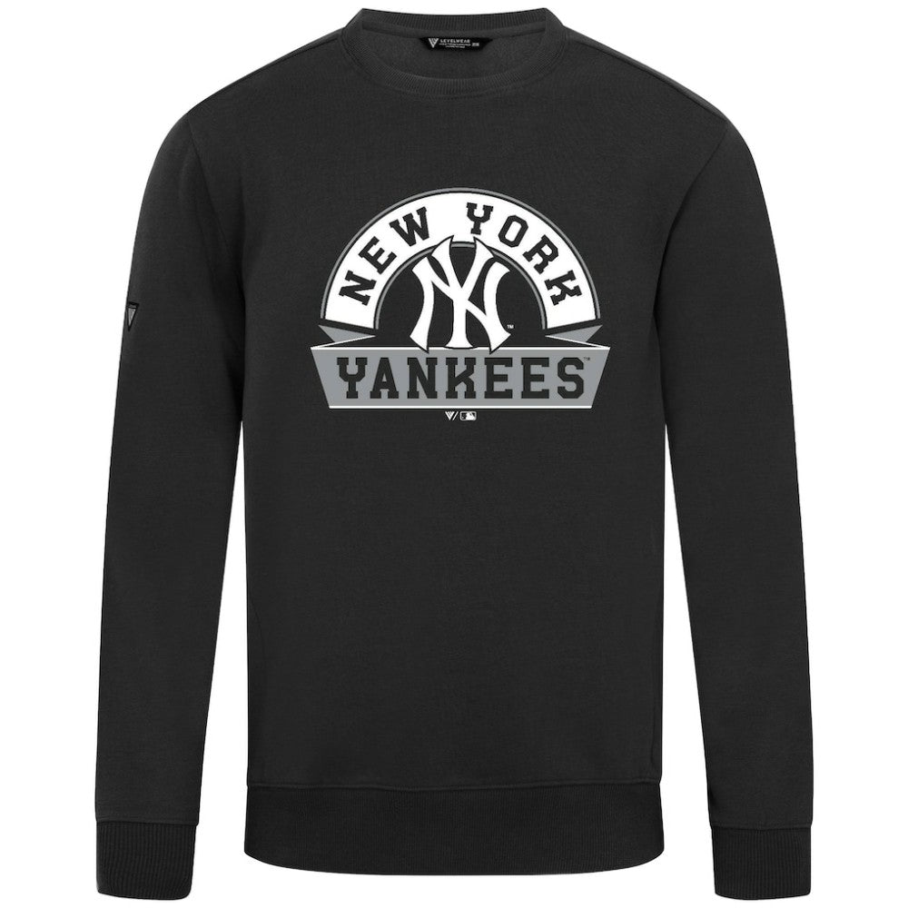 New York Yankees Levelwear Zane Banner Arch Sweatshirt - Black - MLB Sale
