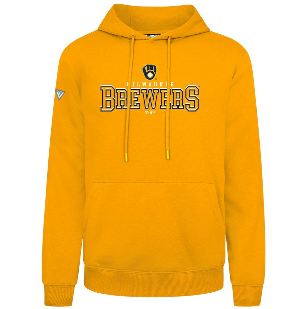 Milwaukee Brewers Levelwear Podium Journey Hoodie - Gold - MLB Sale