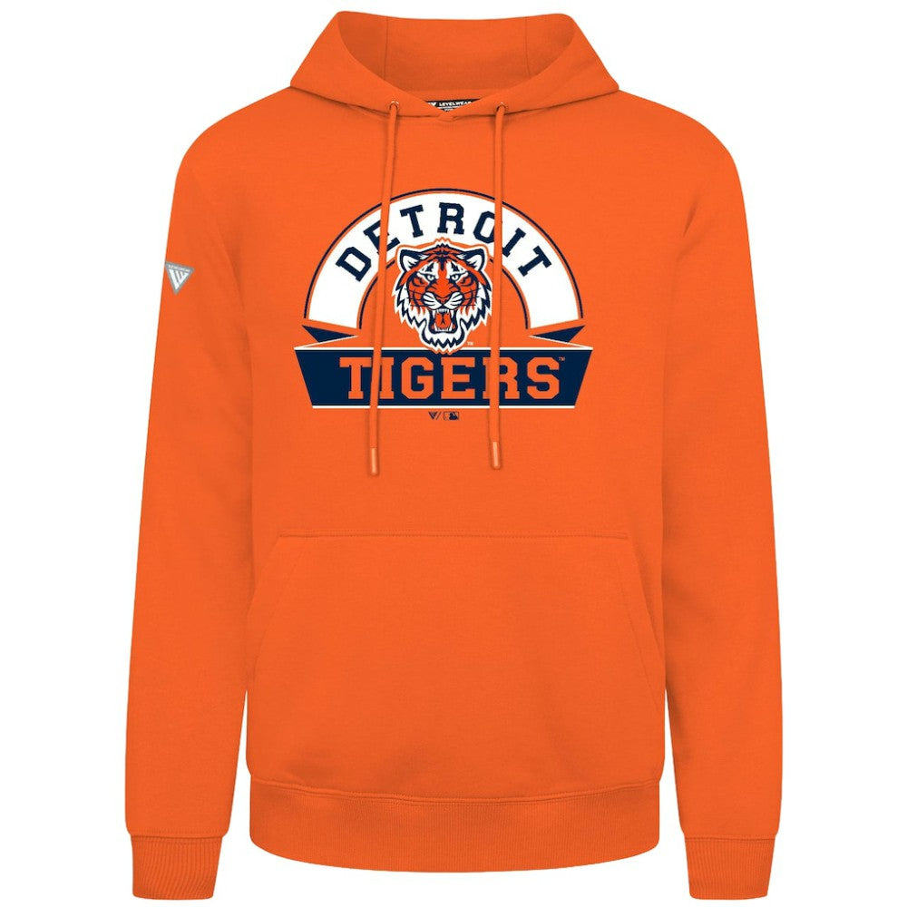 Detroit Tigers Levelwear Podium Banner Arch Hoodie - Orange - MLB on Sale