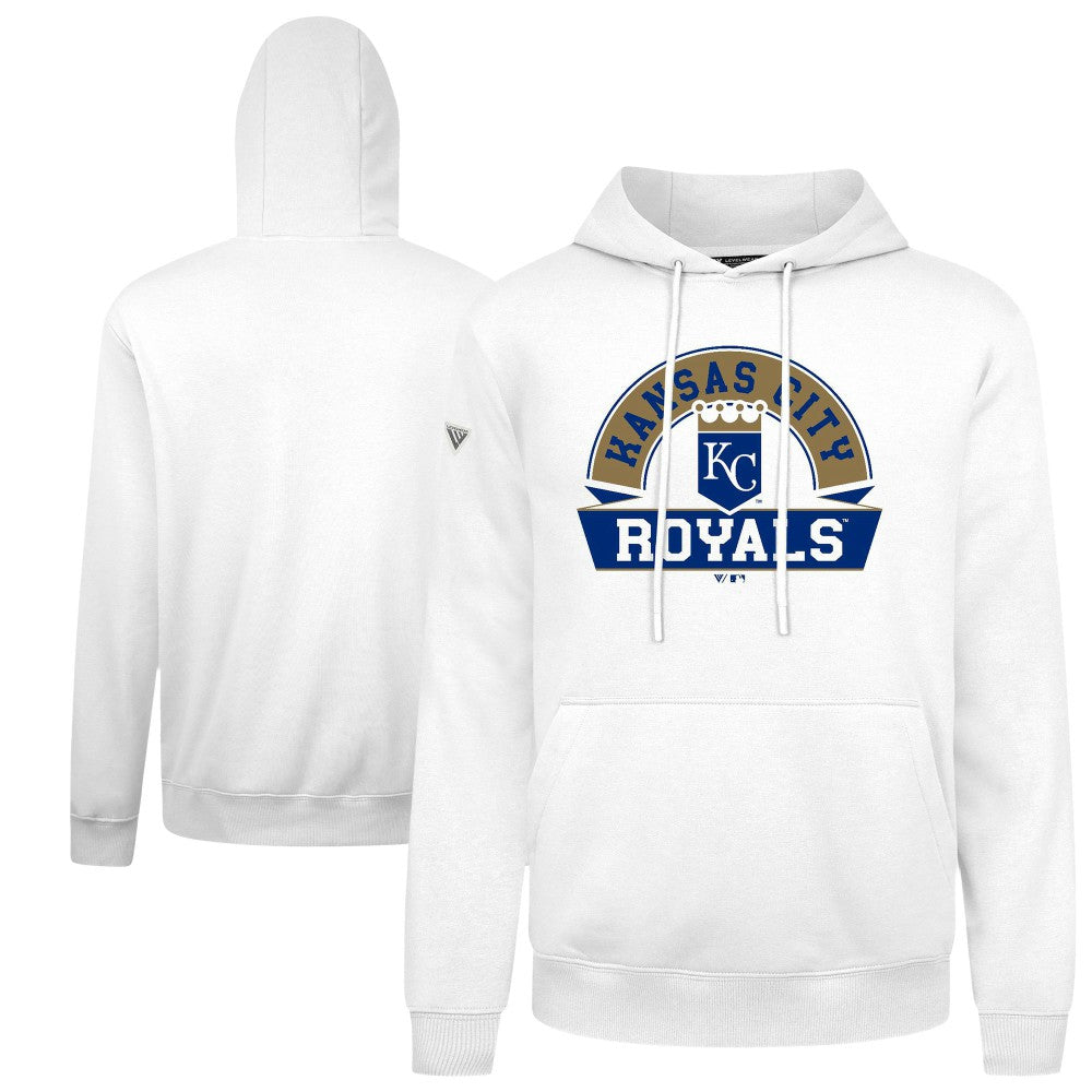 Kansas City Royals Levelwear Podium Banner Arch Hoodie - White - MLB Sale