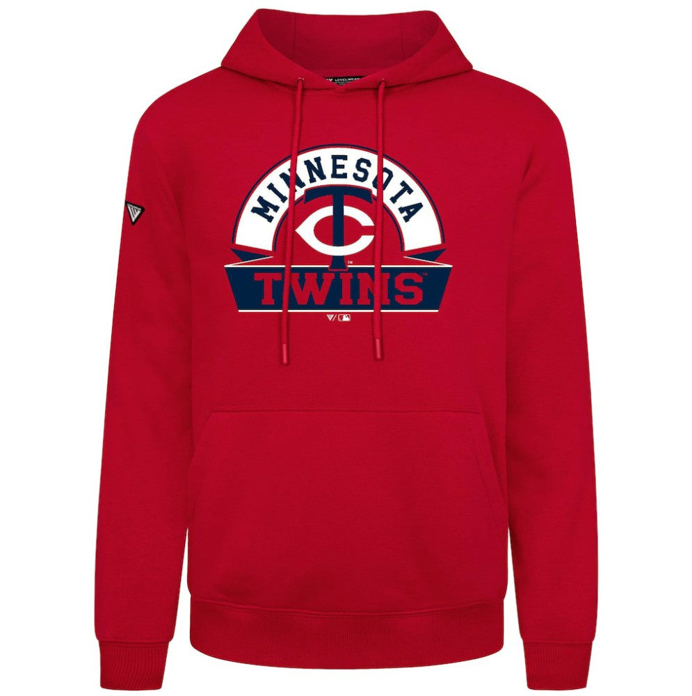 Minnesota Twins Levelwear Podium Banner Arch Hoodie - Red - MLB on Sale