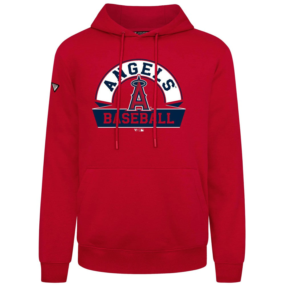 Los Angeles Angels Levelwear Podium Banner Arch Hoodie - Red - MLB Lifestyle