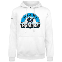 Miami Marlins Levelwear Podium Banner Arch Hoodie - White - MLB Sale