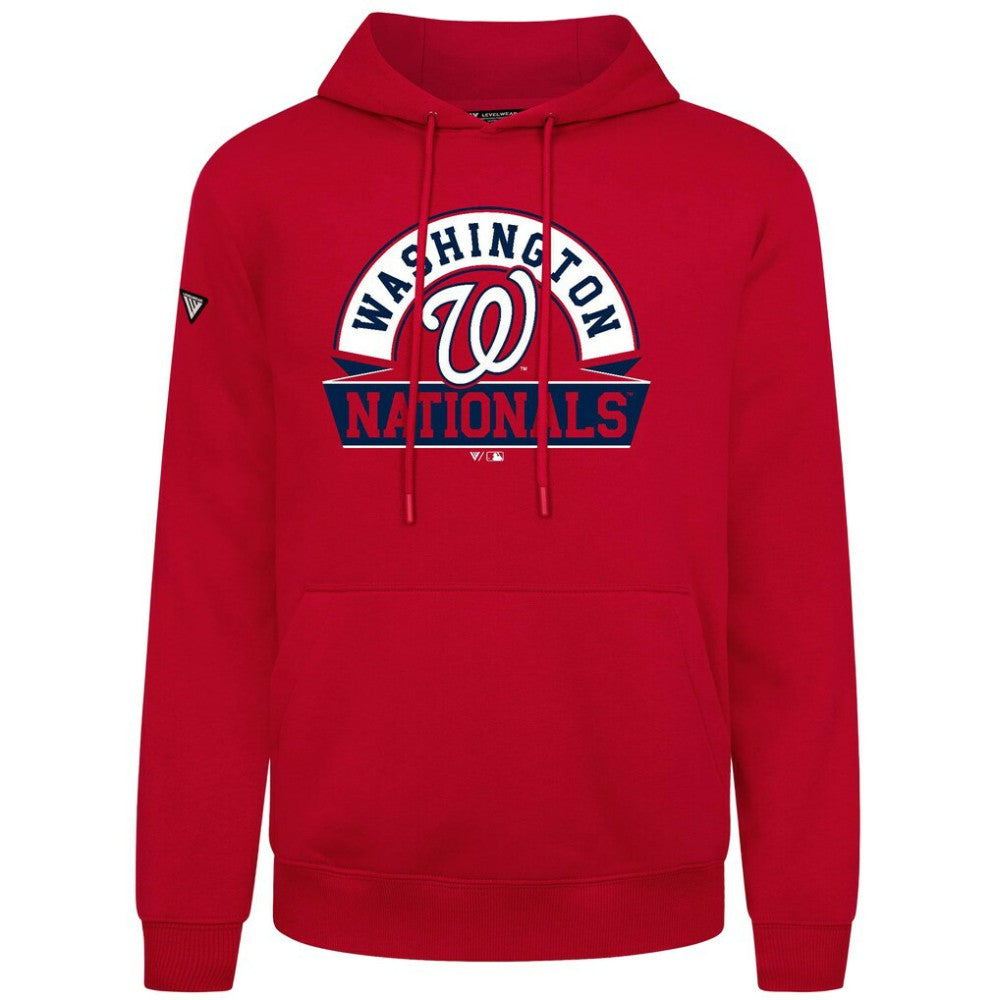 Washington Nationals Levelwear Podium Banner Arch Hoodie - Red - MLB Sale