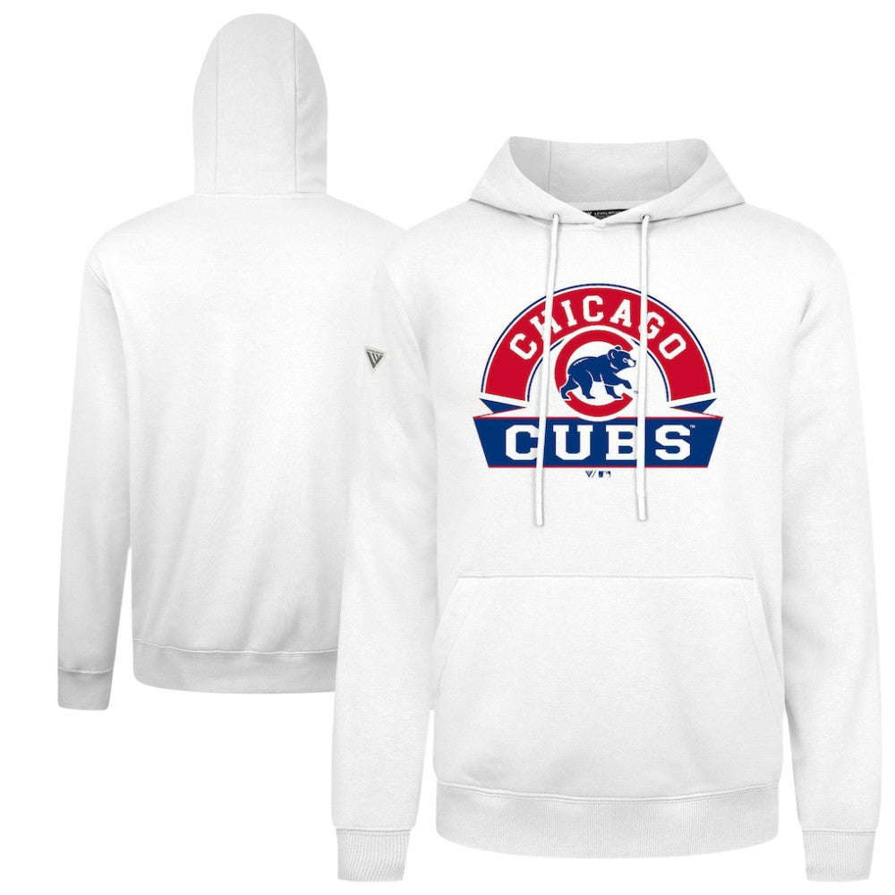 Chicago Cubs Levelwear Podium Banner Arch Hoodie - White - MLB Discount