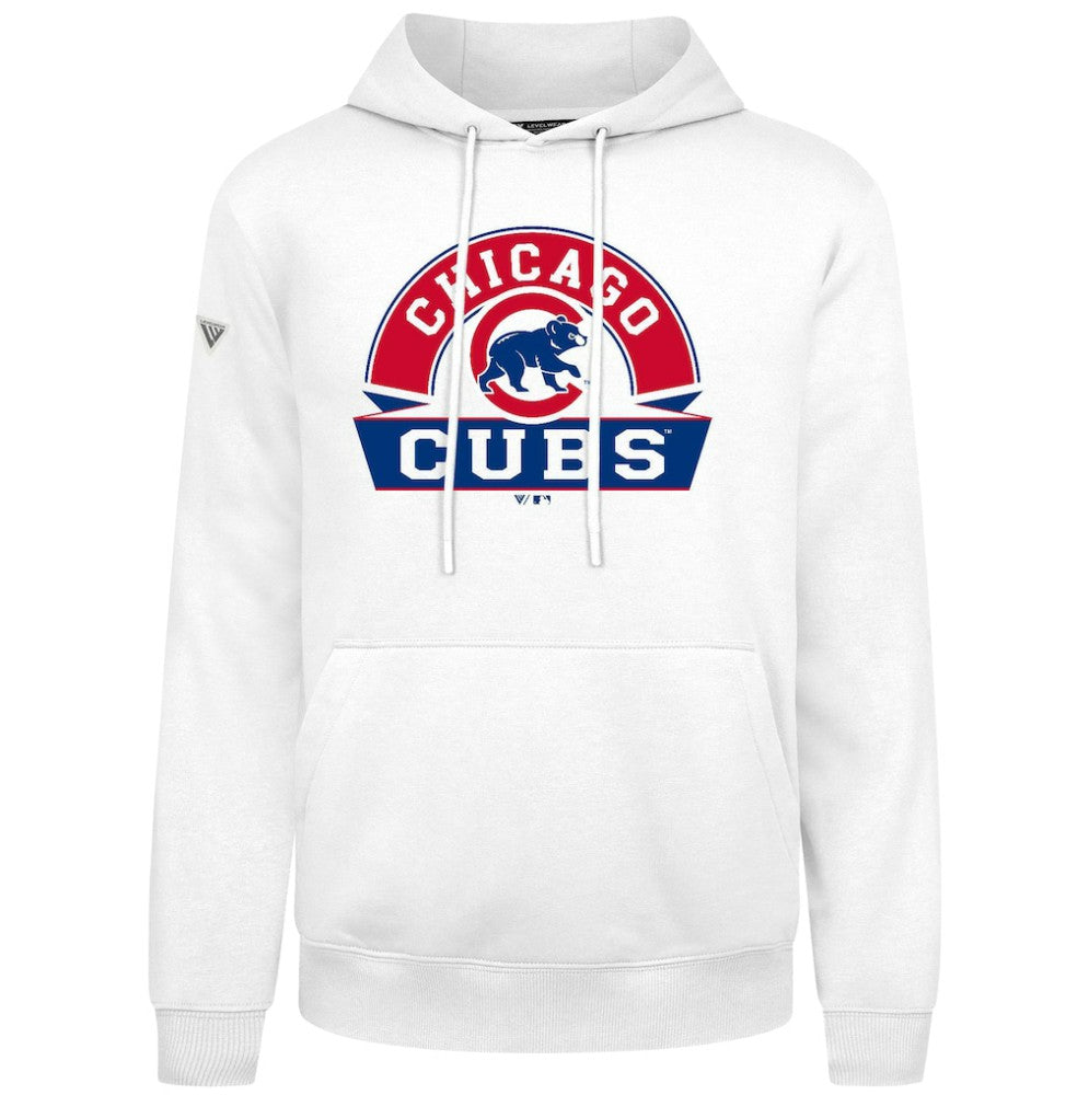 Chicago Cubs Levelwear Podium Banner Arch Hoodie - White - MLB Discount