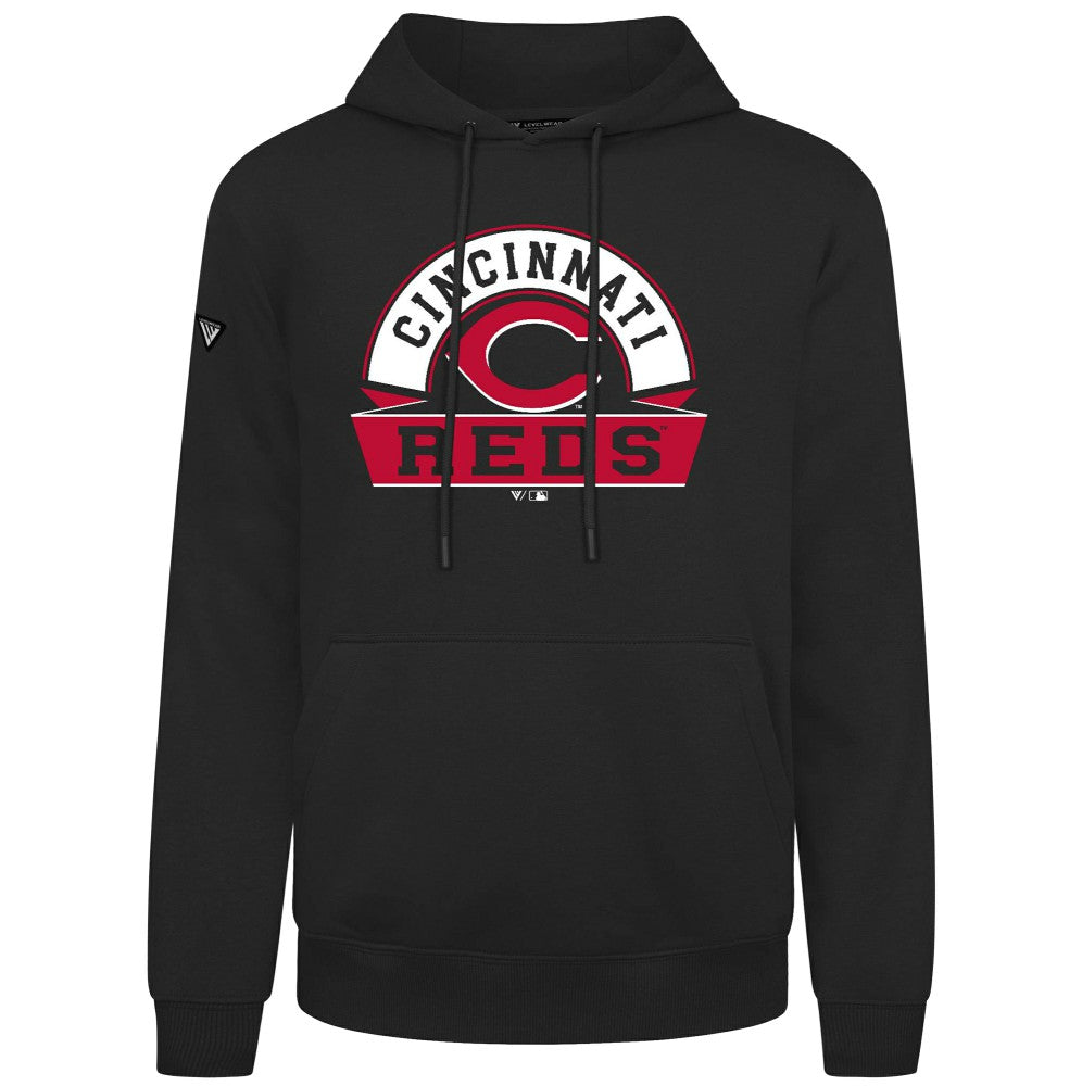 Cincinnati Reds Levelwear Podium Banner Arch Hoodie - Black - MLB Online