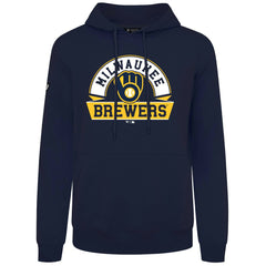 Milwaukee Brewers Levelwear Podium Banner Arch Hoodie - Navy - MLB Lifestyle