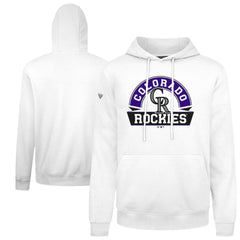 Colorado Rockies Levelwear Podium Banner Arch Hoodie - White - MLB on Sale