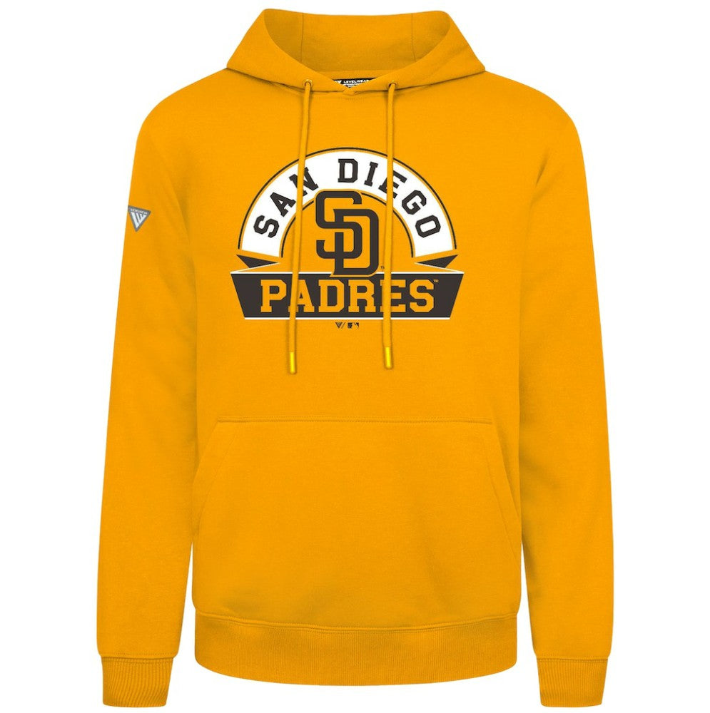 San Diego Padres Levelwear Podium Banner Arch Hoodie - Gold - MLB Sale