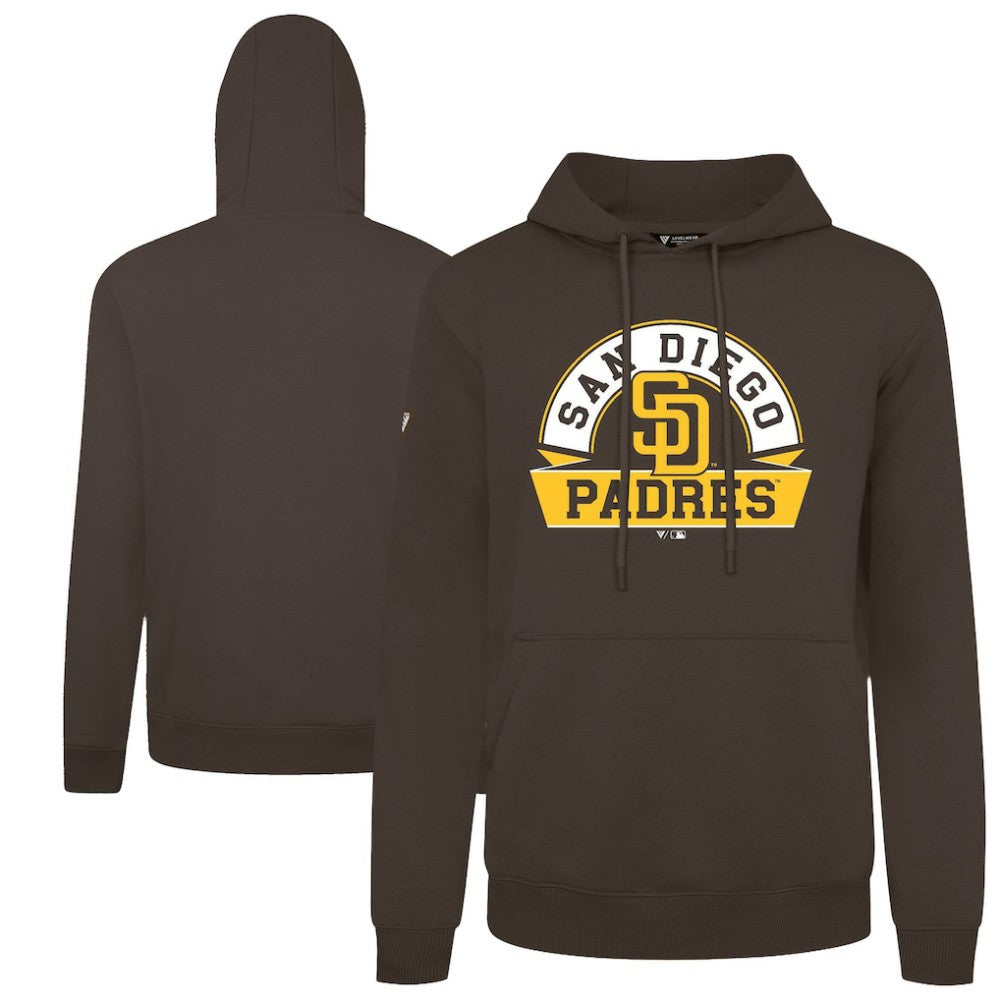 San Diego Padres Levelwear Podium Banner Arch Hoodie - Brown - MLB Sale