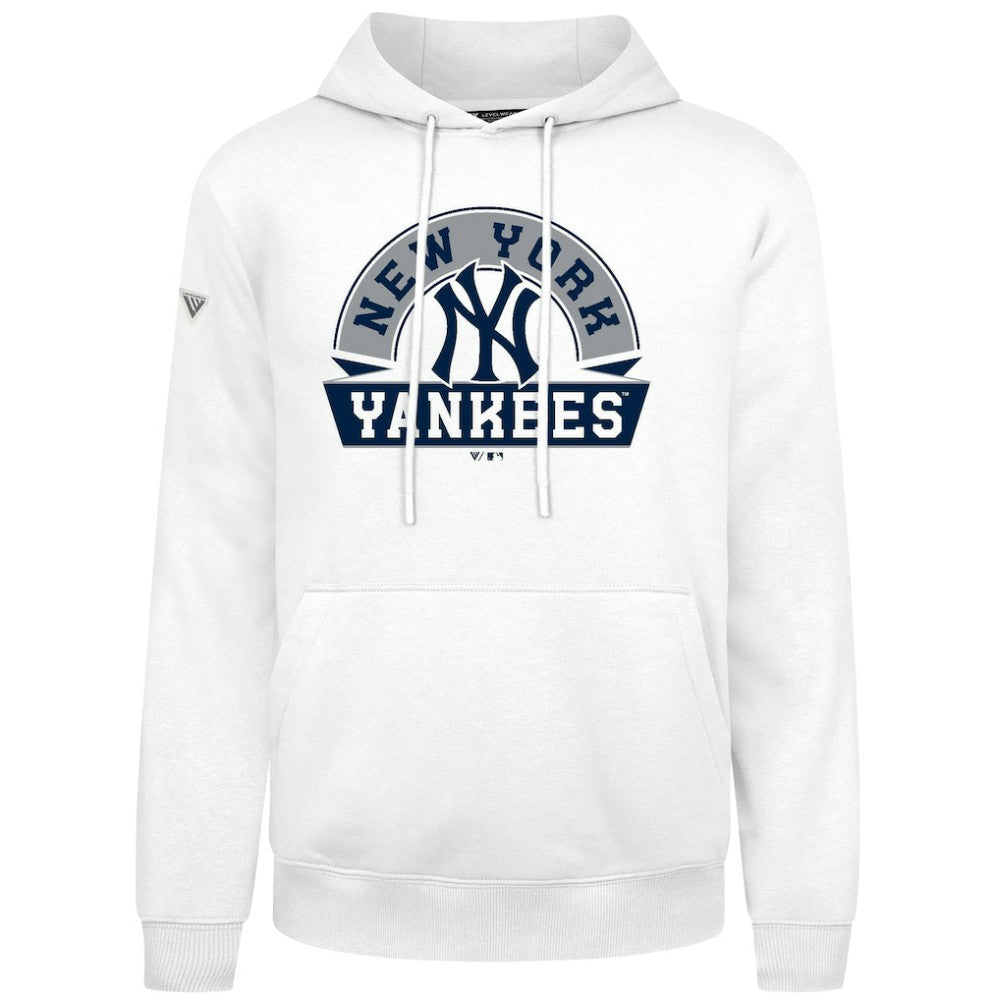 New York Yankees Levelwear Podium Banner Arch Hoodie - White - MLB Discount