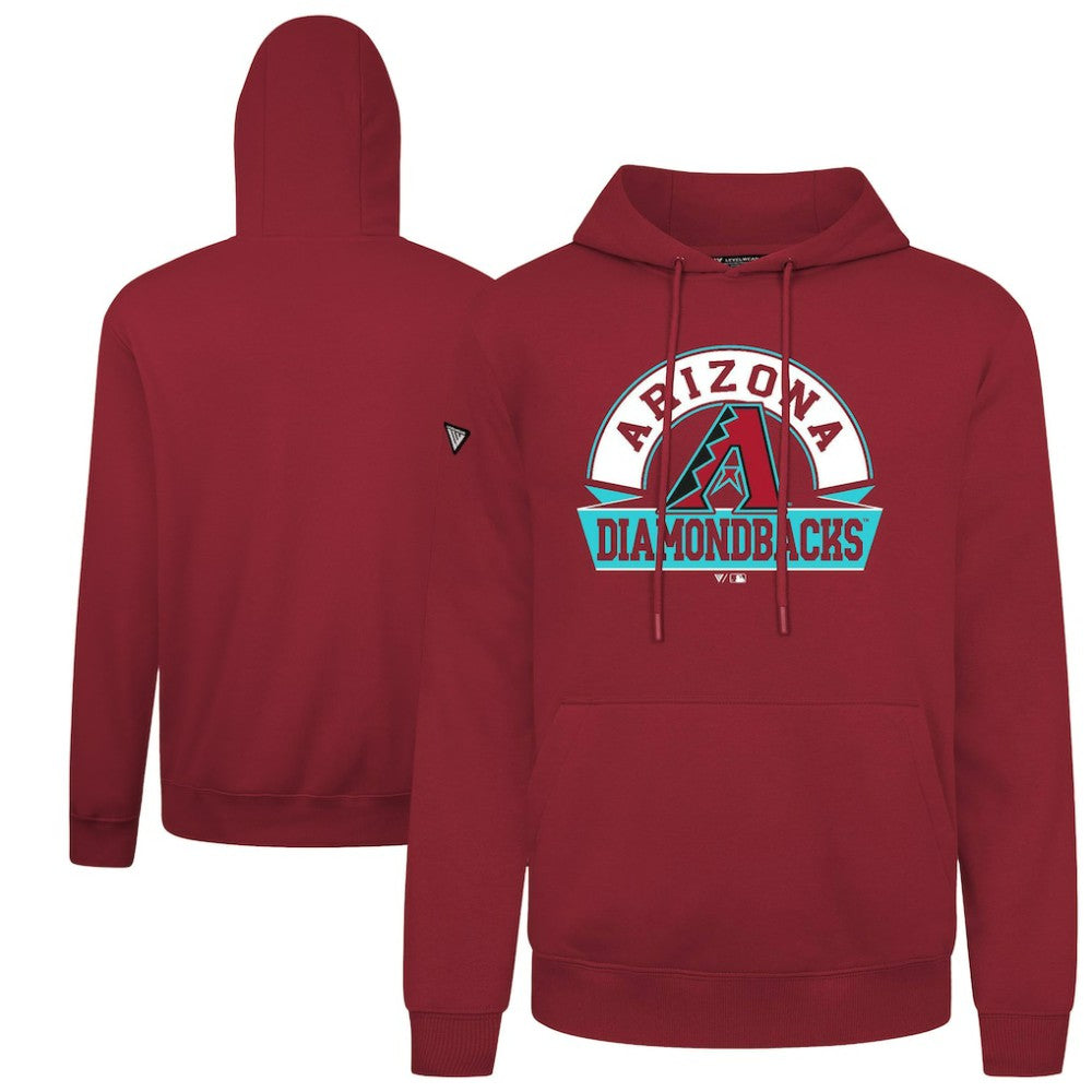 Arizona Diamondbacks Levelwear Podium Banner Arch Hoodie - Red - MLB Discount