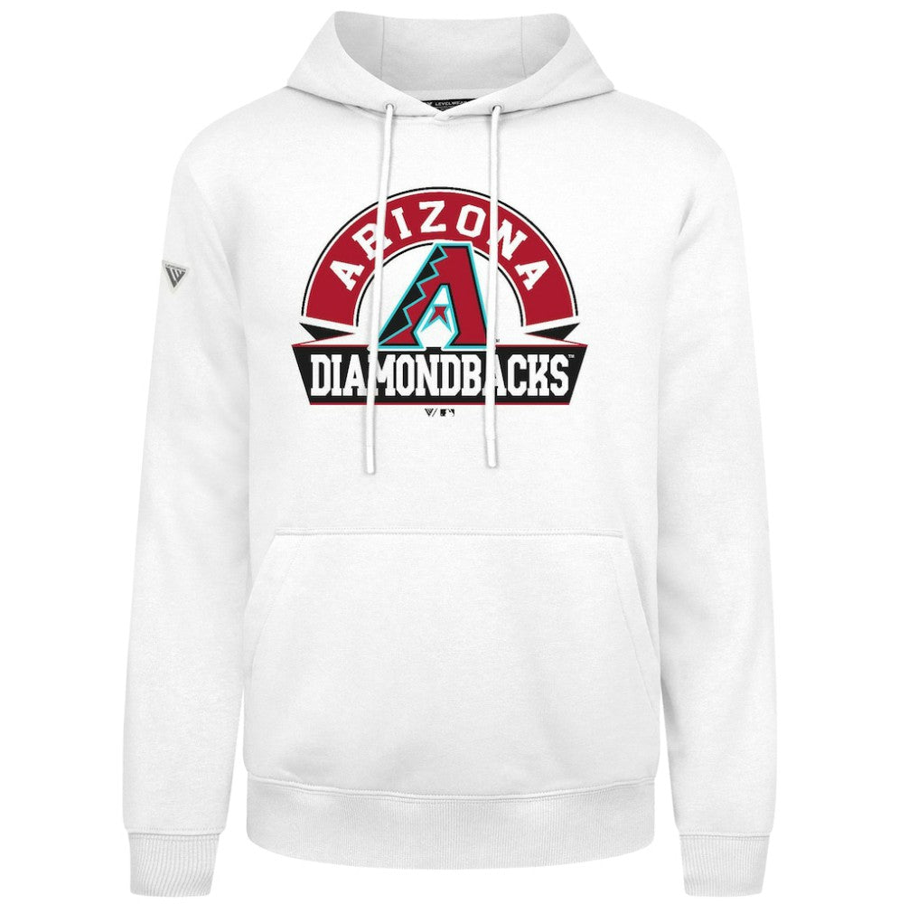 Arizona Diamondbacks Levelwear Podium Banner Arch Hoodie - White - MLB Lifestyle