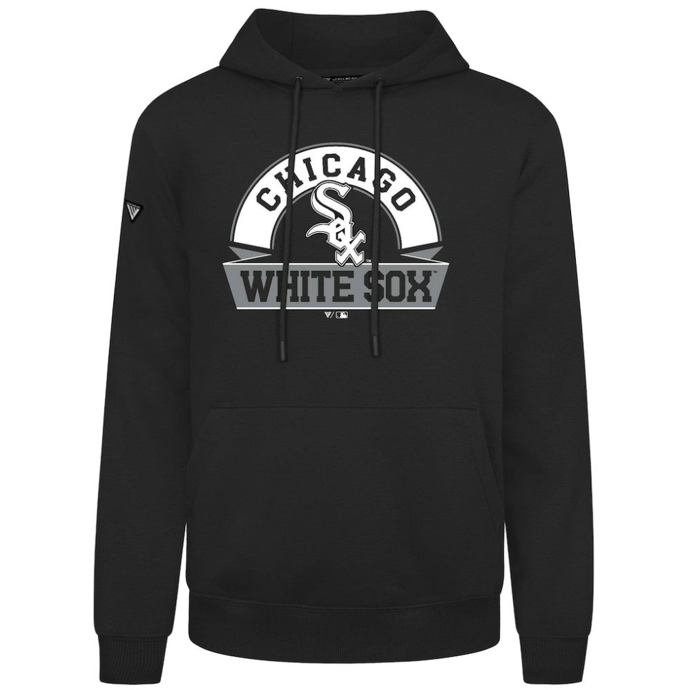 Chicago White Sox Levelwear Podium Banner Arch Hoodie - Black - MLB Sale