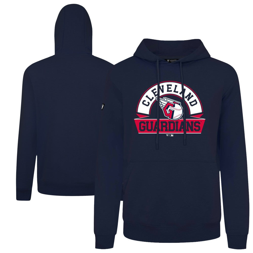 Cleveland Guardians Levelwear Podium Banner Arch Hoodie - Navy - MLB Sale