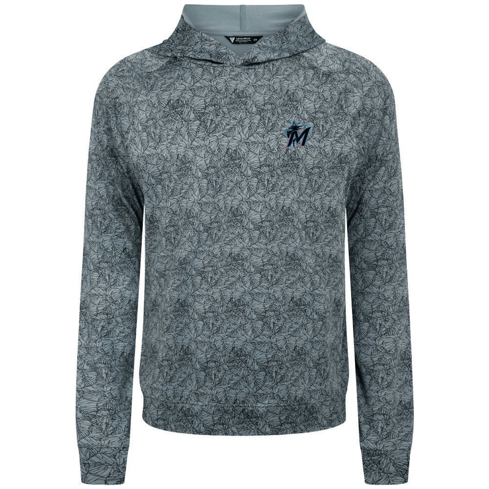 Miami Marlins Levelwear Albatross Raglan Hoodie - Gray - MLB Lifestyle