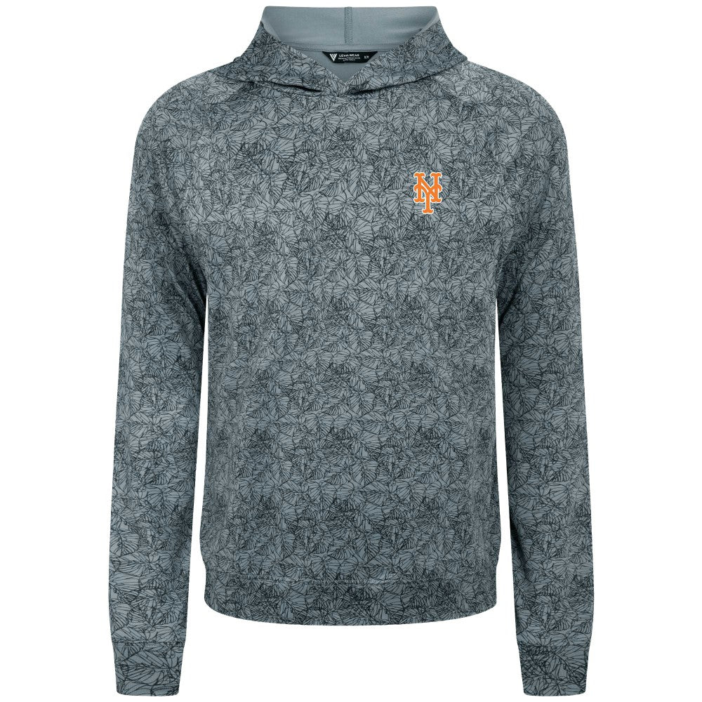 New York Mets Levelwear Albatross Raglan Hoodie - Gray - MLB Lifestyle