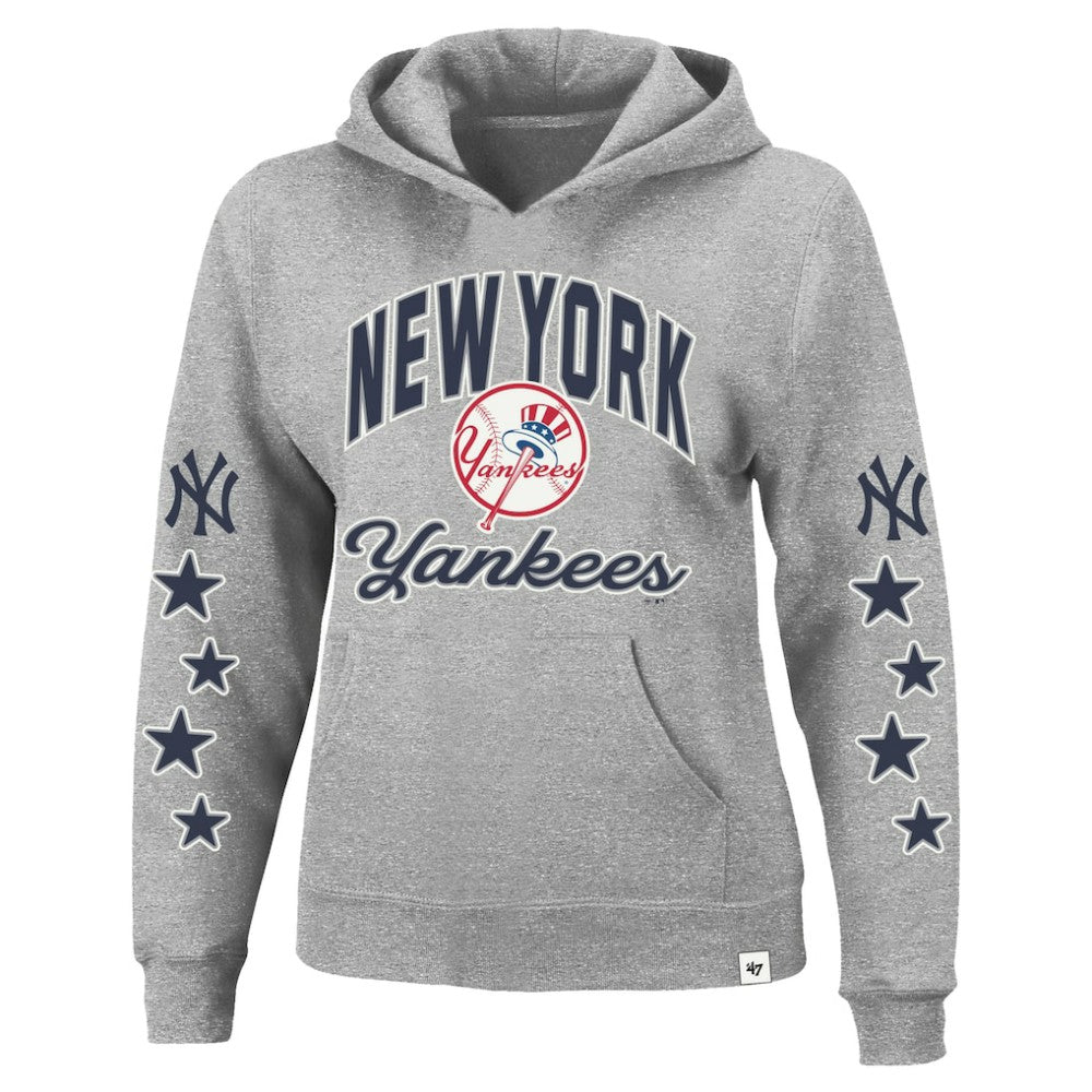 New York Yankees '47 Women's Plus Size Starry Eye Hoodie - Heather Gray - 47 brand Discount