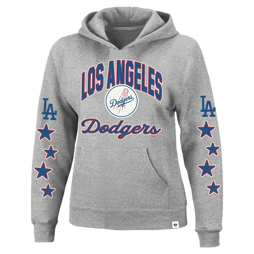 Los Angeles Dodgers '47 Women's Plus Size Starry Eye Hoodie - Heather Gray - 47 brand Lifestyle