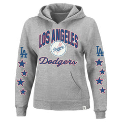 Los Angeles Dodgers '47 Women's Plus Size Starry Eye Hoodie - Heather Gray - 47 brand Lifestyle