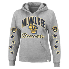 Milwaukee Brewers '47 Women's Plus Size Starry Eye Hoodie - Heather Gray - 47 brand on Sale