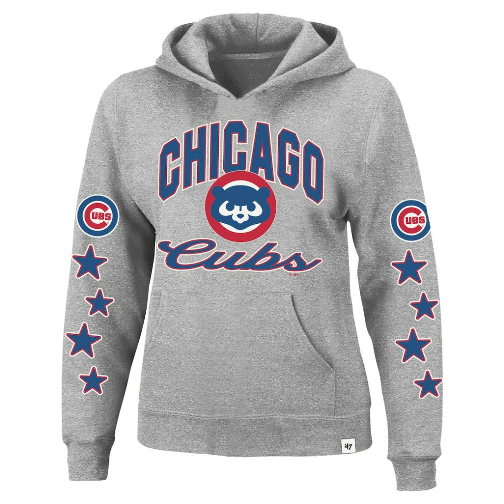 Chicago Cubs '47 Women's Plus Size Starry Eye Hoodie - Heather Gray - 47 brand on Sale