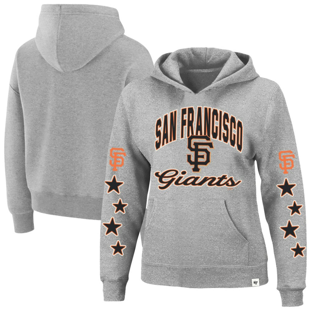San Francisco Giants '47 Women's Plus Size Starry Eye Hoodie - Heather Gray - 47 brand Online