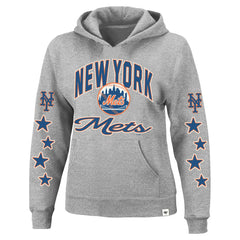 New York Mets '47 Women's Plus Size Starry Eye Hoodie - Heather Gray - 47 brand Lifestyle