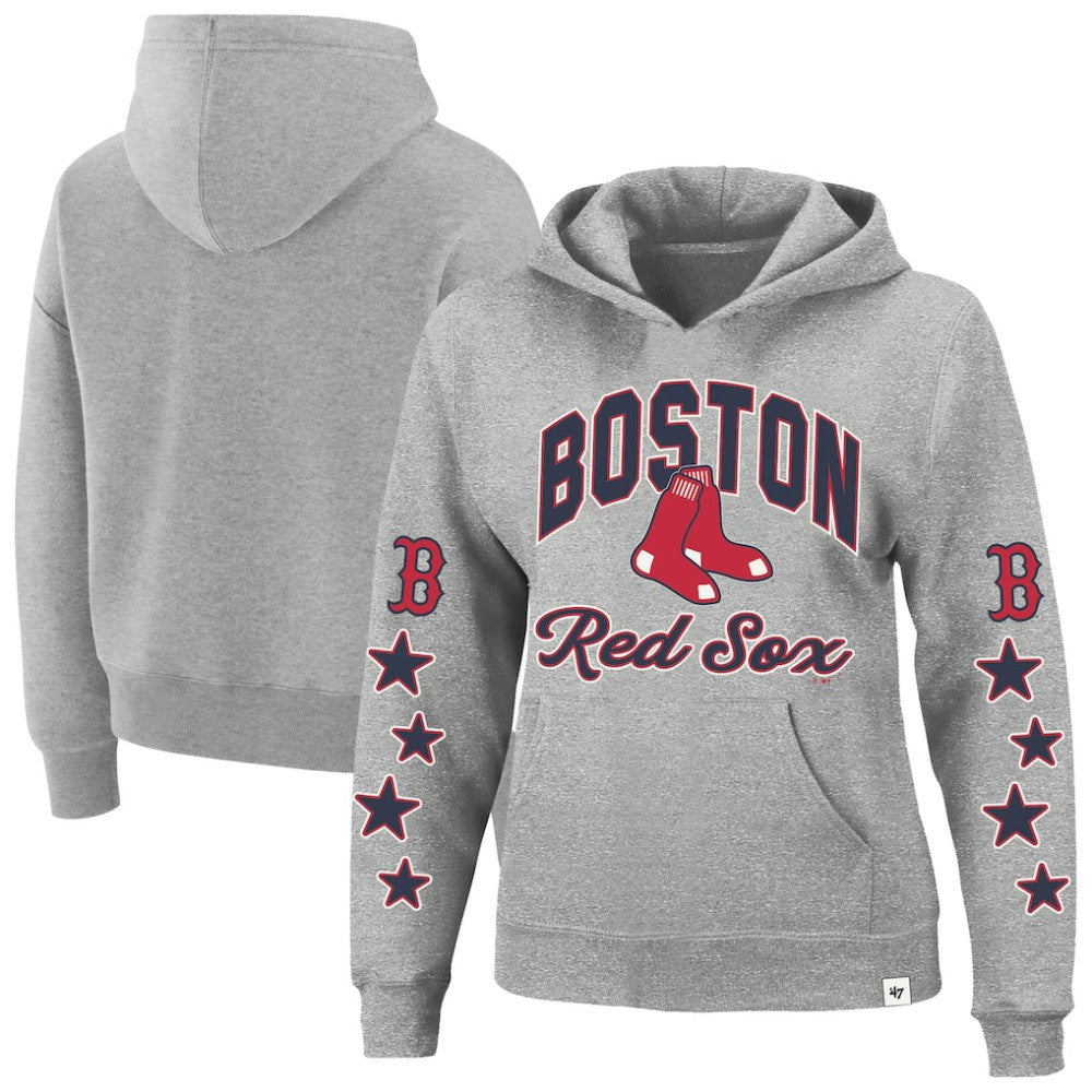 Boston Red Sox '47 Women's Plus Size Starry Eye Hoodie - Heather Gray - 47 brand Lifestyle
