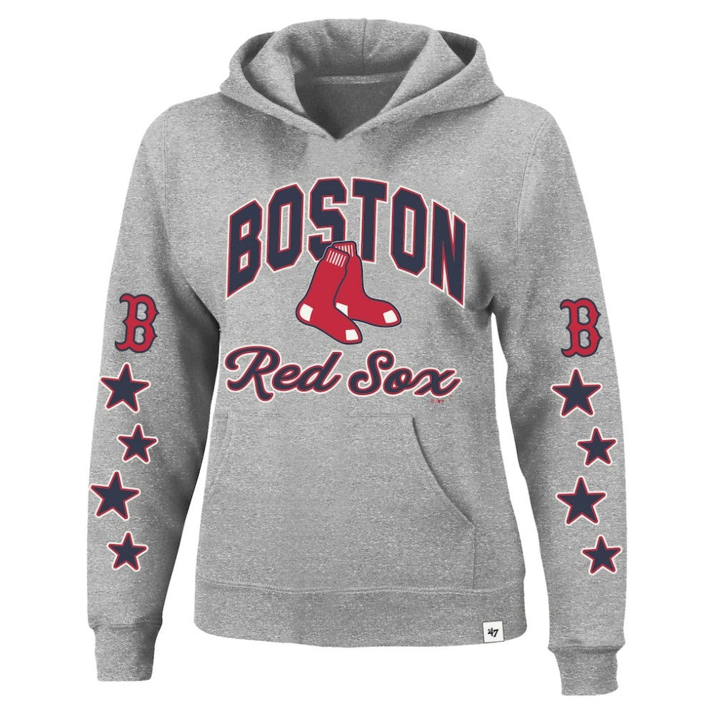 Boston Red Sox '47 Women's Plus Size Starry Eye Hoodie - Heather Gray - 47 brand Lifestyle