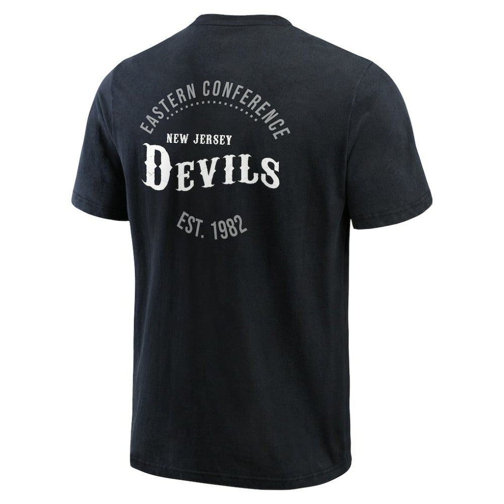 New Jersey Devils Darius Rucker Collection by Fanatics Fanatics Fest Washed Henley T-Shirt - Black - NHL 203392661