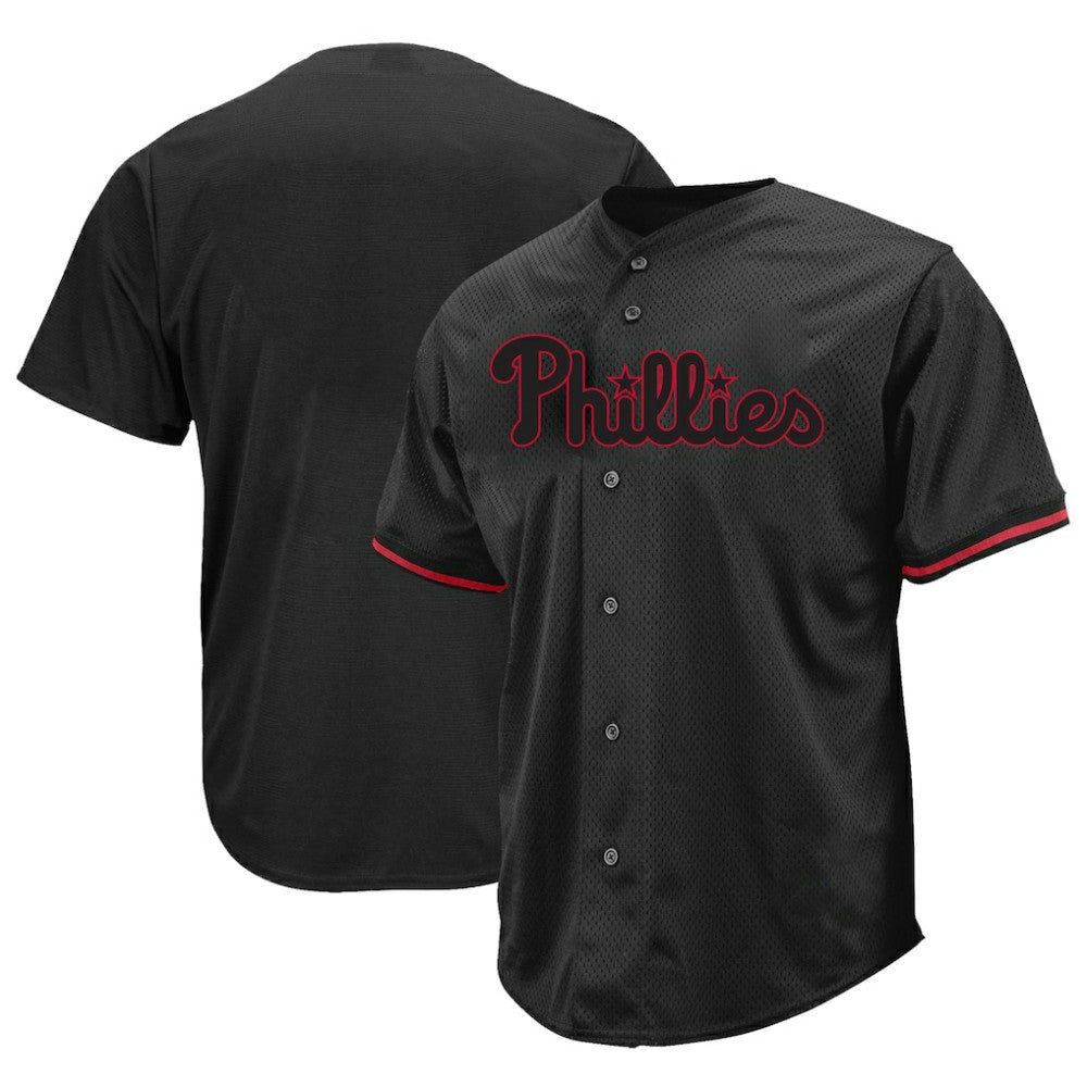 Philadelphia Phillies Profile Big & Tall Pop Fashion Jersey - Black - MLB Lifestyle