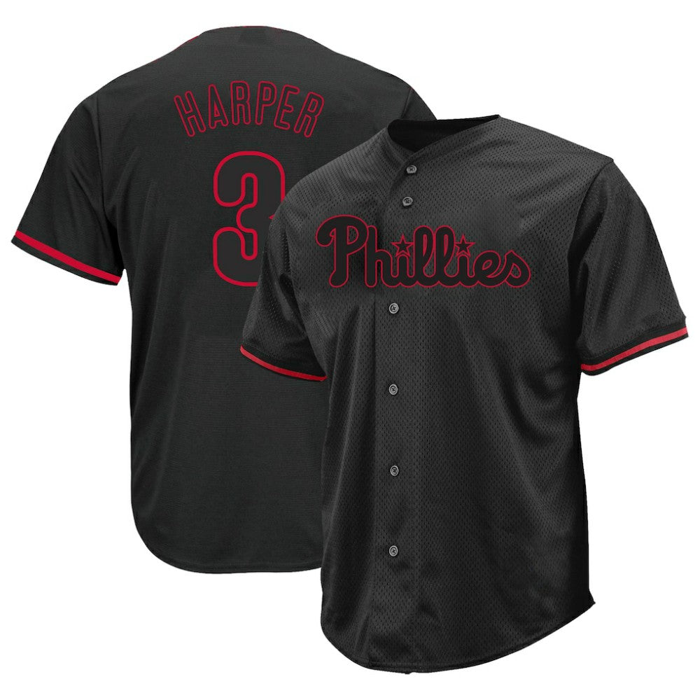 Bryce Harper Philadelphia Phillies Profile Big & Tall Pop Fashion Jersey - Black - MLB Sale