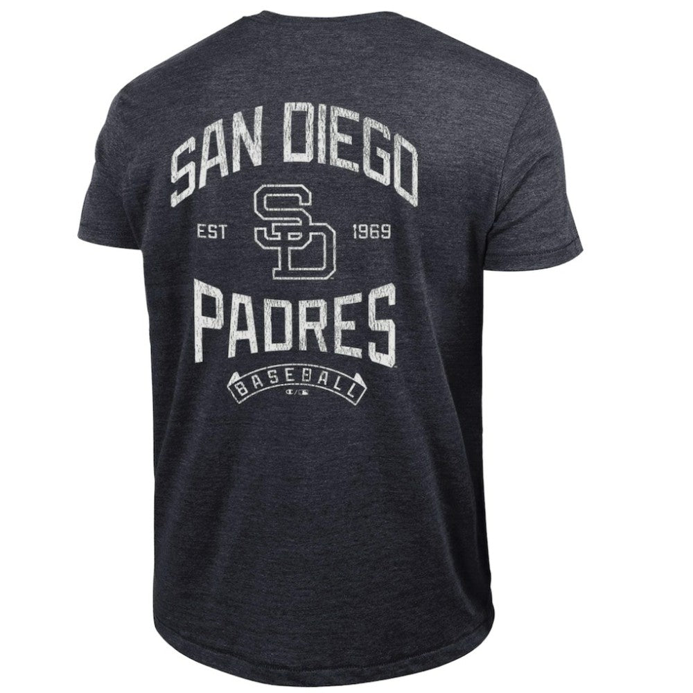 San Diego Padres Champion Vintage 3-Hit Tri-Blend T-Shirt - Black - MLB Lifestyle