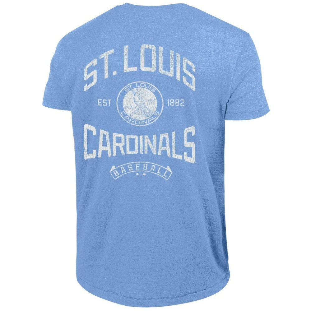 St. Louis Cardinals Champion Vintage 3-Hit Tri-Blend T-Shirt - Light Blue - MLB Lifestyle