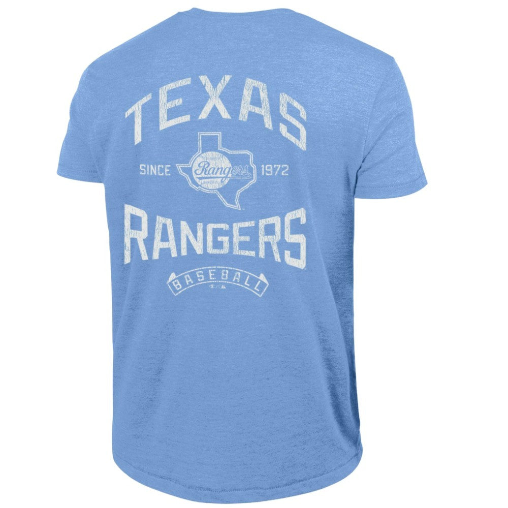 Texas Rangers Champion Vintage 3-Hit Tri-Blend T-Shirt - Light Blue - MLB Lifestyle